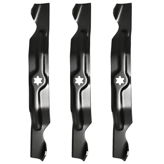 GANCO 942-04053C High Lift Blades for Cub Cadet 50 Inch Mower LT1050 LTX1050 RZT50 Replace MTD Cub Cadet Troy-Bilt 942-04053B 742-04053 942-04056C Toro 112-0316 (Pack of 3 Lawn Mower Blades)