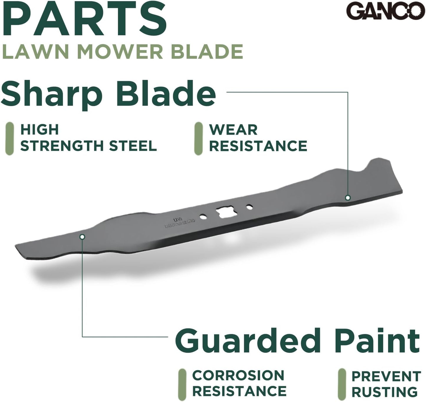 GANCO 942-0741A Mulching Blades 21 Inch Mower Deck Replacement Part for Troy Bilt Craftsman Cub Cadet Mower Accessories (Pack of 2 Lawn Mower Blades)