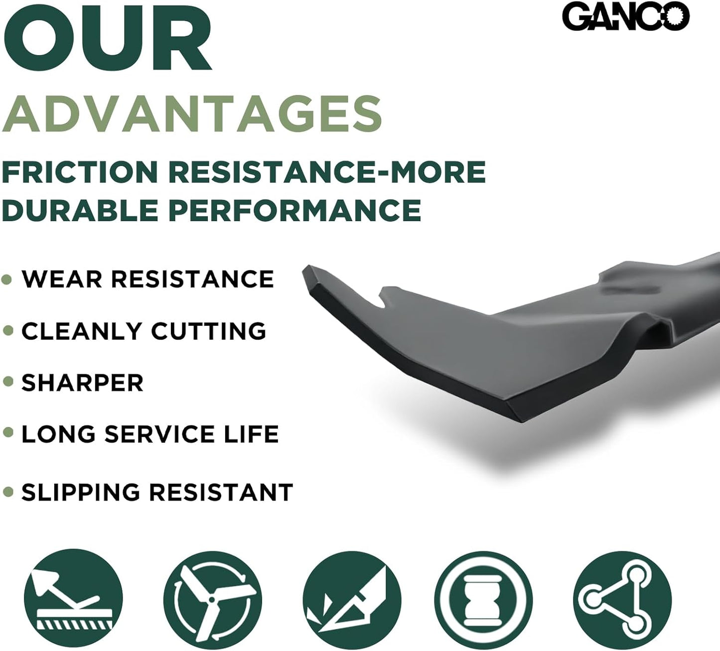 GANCO 942-0741A Mulching Blades 21 Inch Mower Deck Replacement Part for Troy Bilt Craftsman Cub Cadet Mower Accessories (Pack of 2 Lawn Mower Blades)