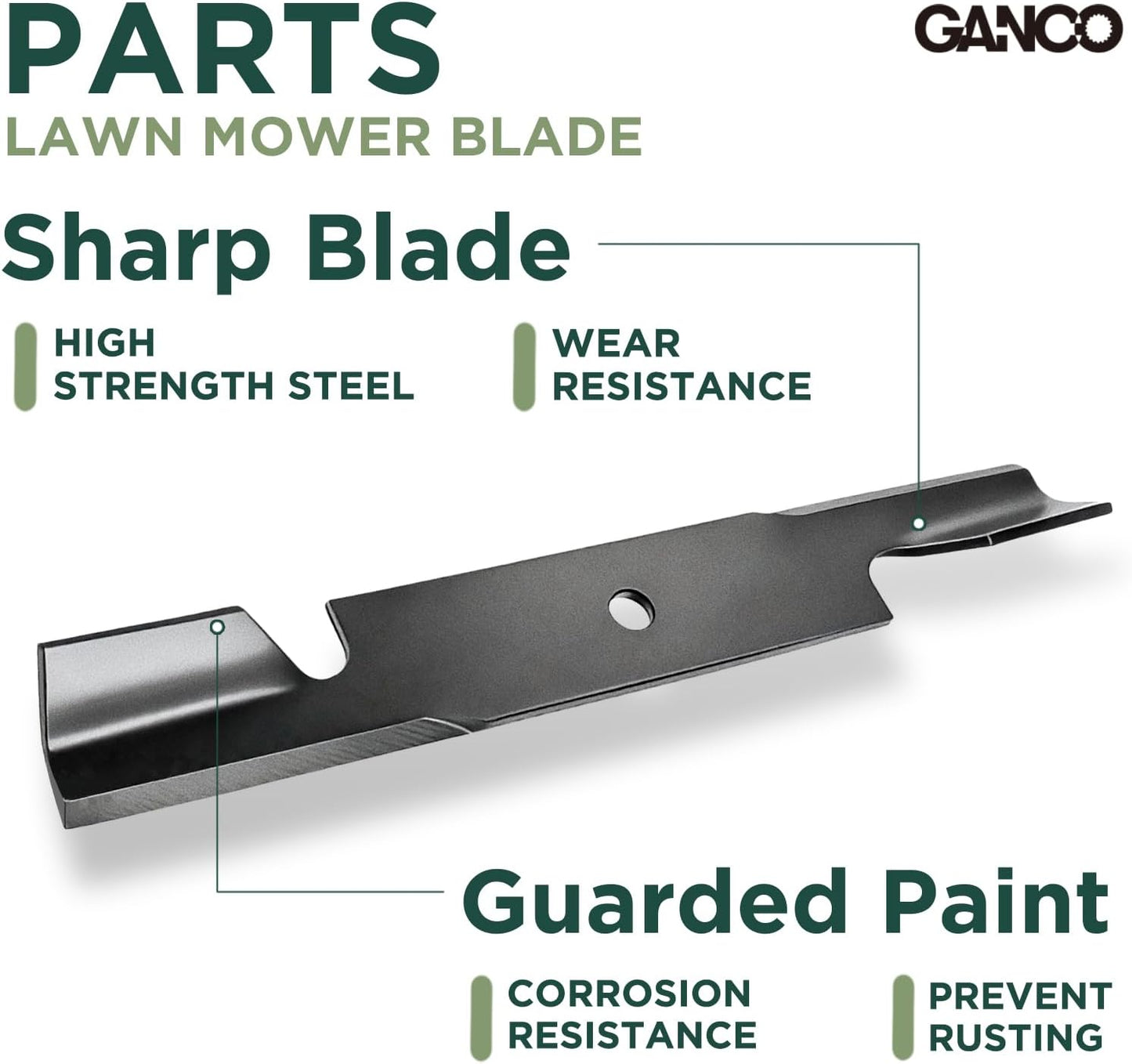 GANCO 481708 Mulching Blade for Scag 61 Inch Mower Lawn Mower Replacement Part Replace 48111 Ferris 5020842 5101755 Simplicity 5022808ASM (Pack of 3 Lawn Mower Blades)