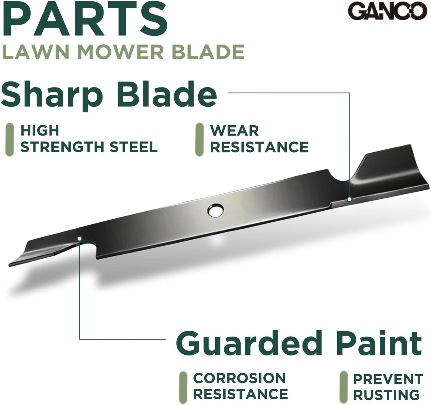 GANCO 115-9650-03 Mulching Blades for Toro Timecutter 54 Inch Mower ZX5400 ZX5420 ZX5450 Replace 115-4999 115-4999-03 115-2454-03 (Pack of 3 Lawn Mower Blades)