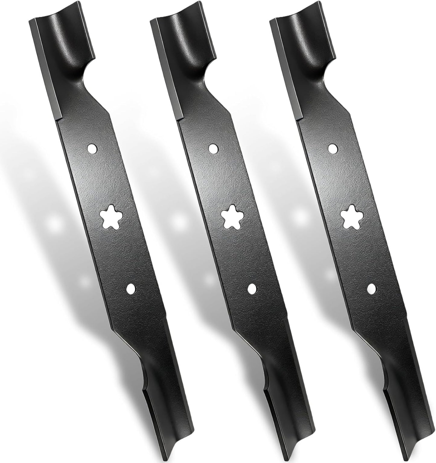 GANCO 187256 Mulching Blades for Husqvarna 54 Inch Mower Z254 YTH2454 Craftsman Poulan Replacement Part 532187256 539112053 187254 (Pack of 3 Lawn Mower Blades)