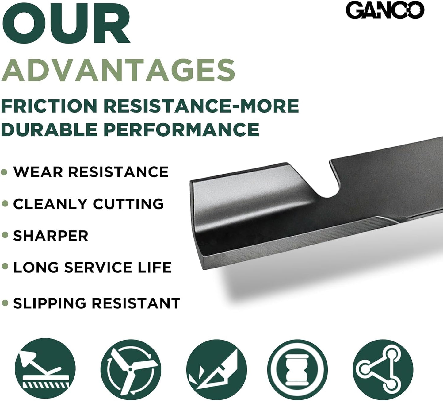 GANCO 481708 Mulching Blade for Scag 61 Inch Mower Lawn Mower Replacement Part Replace 48111 Ferris 5020842 5101755 Simplicity 5022808ASM (Pack of 3 Lawn Mower Blades)